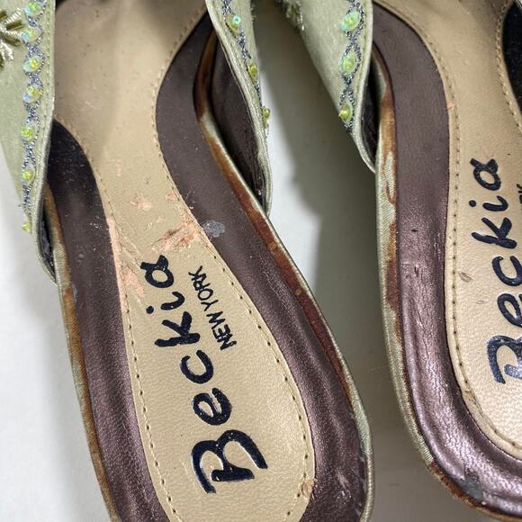 Vintage green beaded mules - Picture 5 of 5